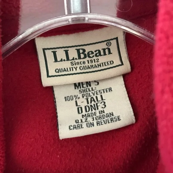 L.L. Bean fleece zip up jacket men size Large Tall Red - Picture 6 of 8